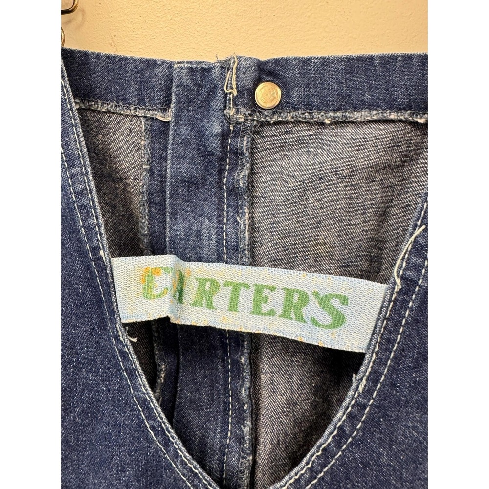 Vintage Carters‎ Watch The Wear Overalls Mens Medium Denim Bib Wide Leg 80s - Picture 4 of 10